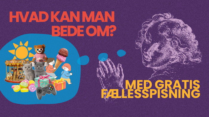 Reklame, der tilbyder gratis gruppe spisning med et spørgsmål om, hvad man kan gøre med den ekstra tid eller penge.