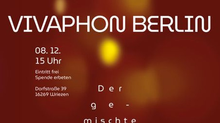 Vivaphon Berlin: Konzert mit dem internationalen Weihnachtsliedchor unter Leitung von Volker Jaekel am 08.12. um 15 Uhr in der Dorfkirche Lüdersdorf.
