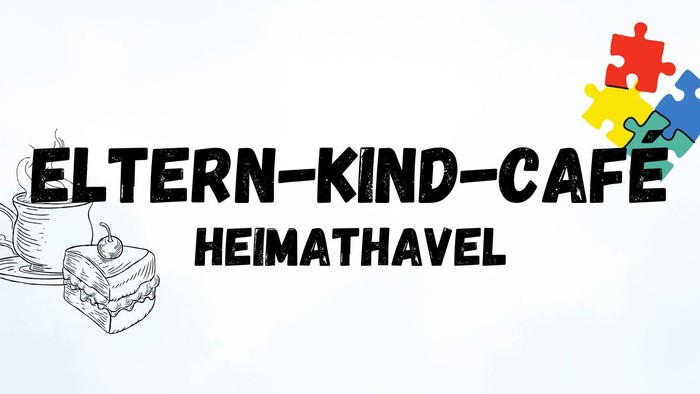 Das Bild zeigt das Logo des Eltern-Kind-Cafés Heimathavel mit Puzzleteilen und Kaffeetasse.