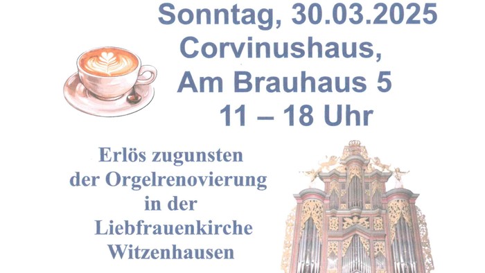 **Flyer für den Flohmarkt am 30. März 2025**
im **Corvinushaus**, von **11 bis 18 Uhr**
