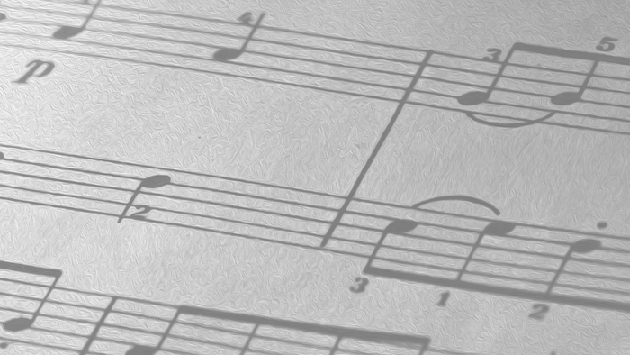 Musiknoter på papir