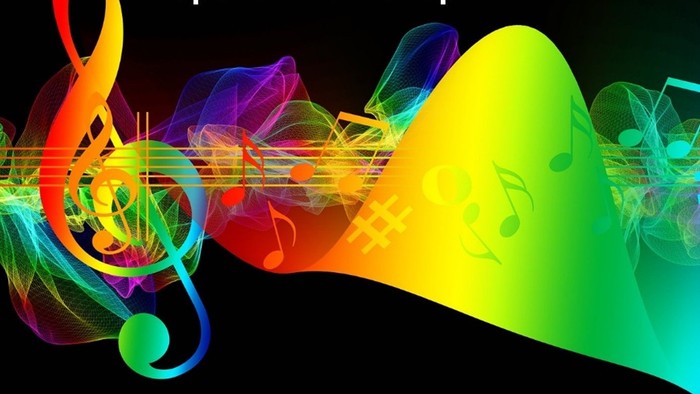 Bunter Popchor-Workshop mit farbenfrohen Noten und Texten