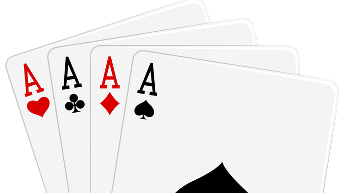 Vier Asse aus einem Kartenspiel