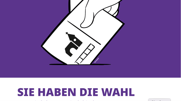 Die Hand wirft einen Brief in einen Wahlurnen.