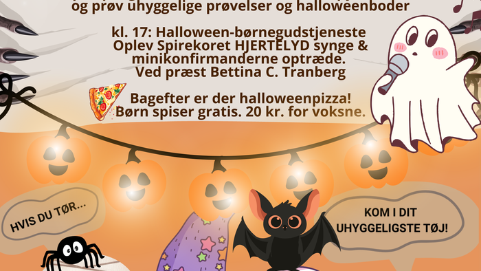 Halloween-fest på Skt. Hans Kirke med aktiviteter og konkurrence.