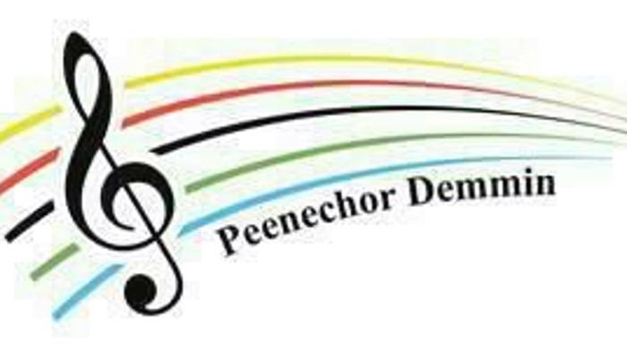 Das Bild zeigt das Logo des Peenechor Demmin mit einer Notenlinie.