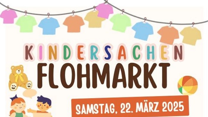 Kindersachen Flohmarkt am 22. März 2025 von 10:00 bis 13:00 Uhr in der Malteserkirche Frankfurt. Standgebühren und weitere Infos auf dem Flyer.