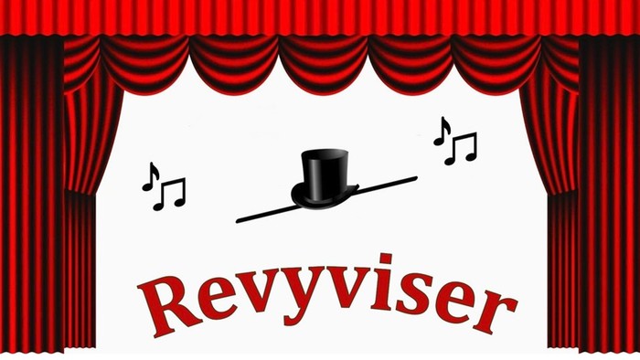Billedet viser teaterscene med kappe og musiknoter samt teksten 