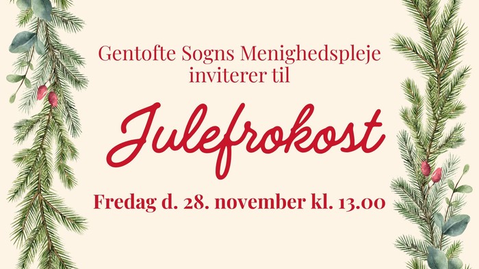 Julefestsinvitation med granpynt