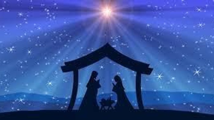 Krippe als Scherenschnitt