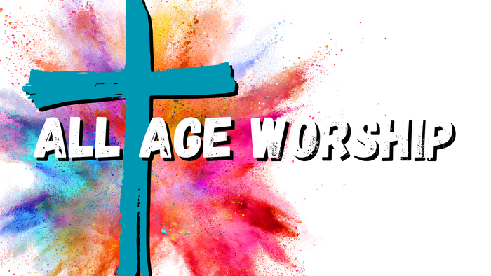 Colorful cross with text 