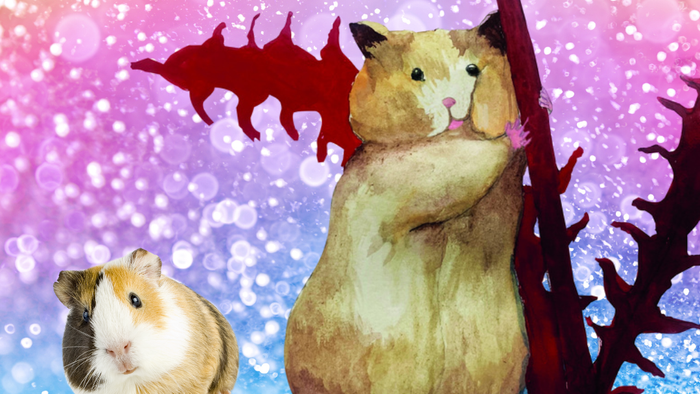To hamsterer og en stor hamster i fantasiverden