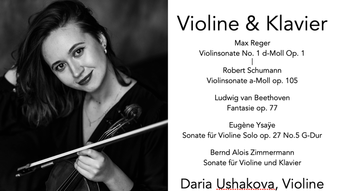 Violine & Klavier: Konzert mit Daria Ushakova und Georg Kjurdian am 21. September in Stephanuskirche
