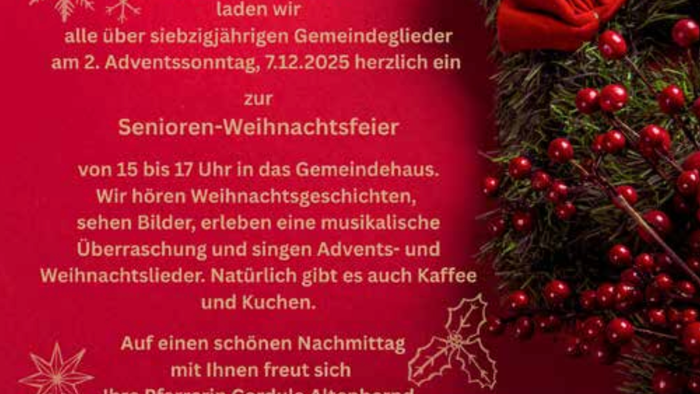 Plakat zur Senioren-Weihnachtsfeier