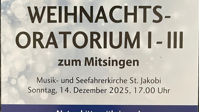 Plakat für Bachs Weihnachtsoratorium, 14. Dezember 2025