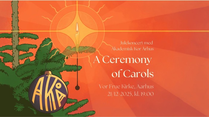 **Juleplakat med træ, juletop og sol, der annoncerer en julesangstund den 21. december 2023 kl. 19:00.**