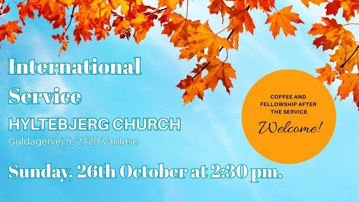 International tjeneste i Hyltebjerg Kirke 26. oktober kl. 14.30 med kaffe og samvær efterpå