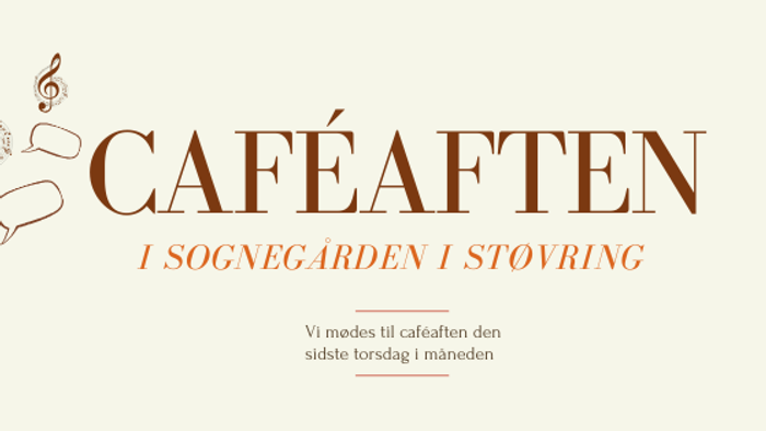 Caféaften i sognegården i stovring med musik og cafébar