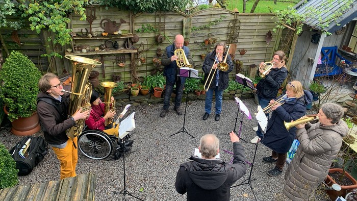 Probe des Posaunenchores in Freien