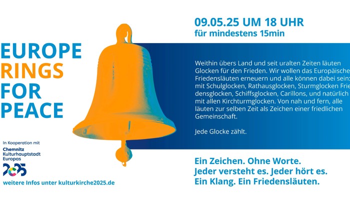 Werbebanner der Initiative "Europe rings for peace"