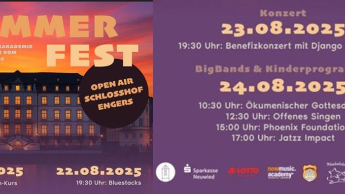 Vom 21.08.-23.08.25 Gitarrenkurs und Konzerte, am 24.08.25 Ökumenischer Gottesdienst mit anschließendem Programm