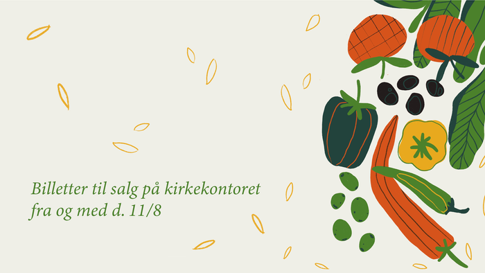 Billettel til salg på kirkekontoret fra og med d. 11/8