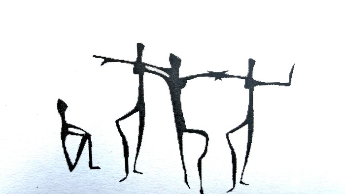 Grafisches Symbolbild einer Gruppe tanzender Menschen.