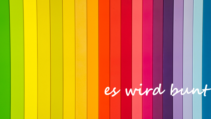 Bunter Farbverlauf mit dem Text 