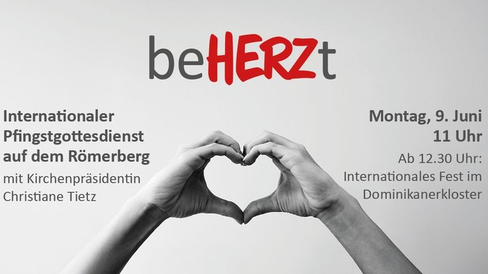 Internationaler Pfingstgottesdienst auf dem Römerberg mit Kirchenpräsidentin Christiane Tietz, Montag, 9. Juni 11 Uhr