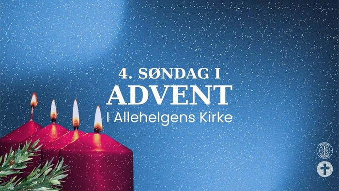 Fire tændte lys med teksten **