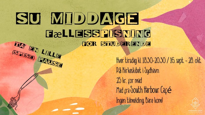 Su Middage: Fællesspisning for Studerende, 16.30-20.30 / 16. sept. - 28. okt., Døg Havneklub i Østerhavn