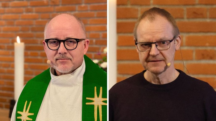 To billeder af en kahlueret mand med briller.