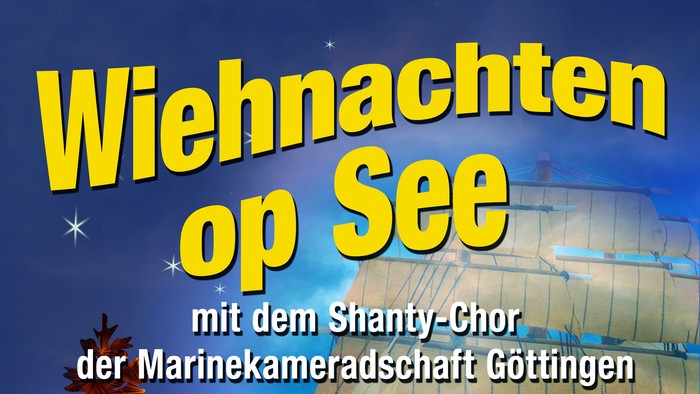 Plakat für eine Weihnachtsveranstaltung mit Weihnachtsliedsingen und Schiffsausstellung