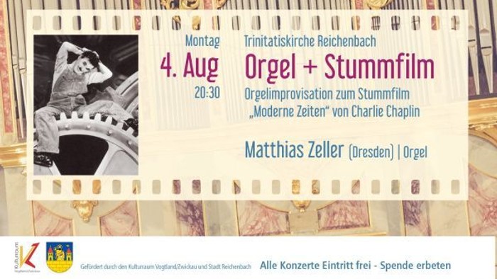 Poster für Orgelsommer Filmmusik mit Konzerten am 21. Juli und 4. August