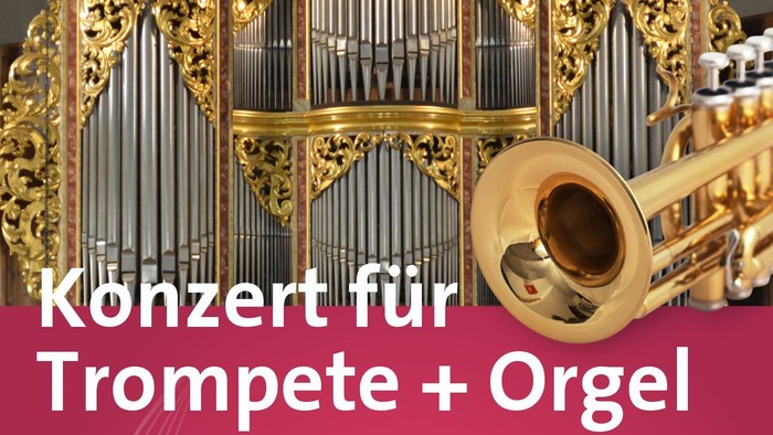 Poster für ein Konzert für Trompete und Orgel am 9. November um 17:00 Uhr in der Peter-Paul-Kirche in Reichenbach