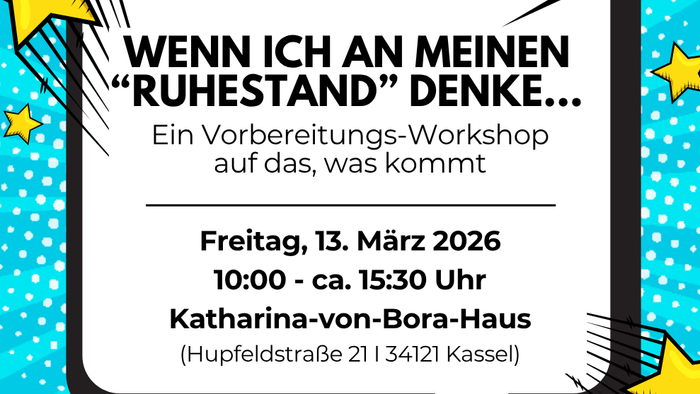 **Flyer für einen Workshop zur Vorbereitung auf ein Vorstellungsgespräch** **Termin:** 13. März 2026, 10:00–15:30 Uhr **Ort:** Katharina-von-Bora-Haus