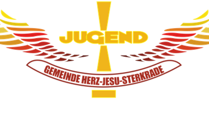 Das Bild zeigt das Jugend-Logo mit Flügeln und dem Slogan „Remeinde Hertz-Jesu-Sterkrade“.