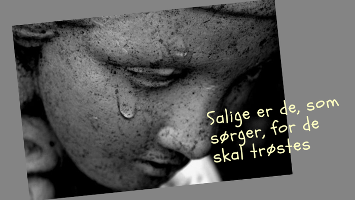 Tårer på ansigtet, teksten siger 