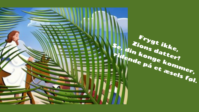 En rolig skikkelse sidder under et frodigt, buet palmebladtag med inspirerende norsk tekst ved siden af.