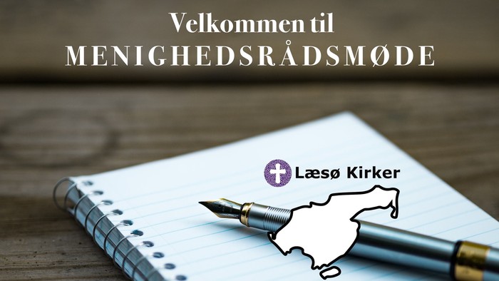 Notebook med pen og logo til Laesø Kirker