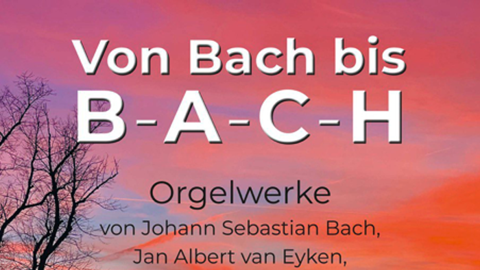 Poster für ein Konzert mit Orgelwerken von Bach, Eyken, Schumann und Liszt am 23. Mai 2025 in Potsdam.