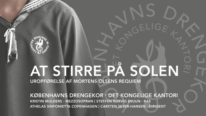 Plakat til koncert med Morten Olsens Requiem fremført af Københavns Drengekor og Det Kongelige Kantori.