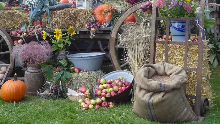 Erntedankschmuck beim Herbstschmausfest eickartshain