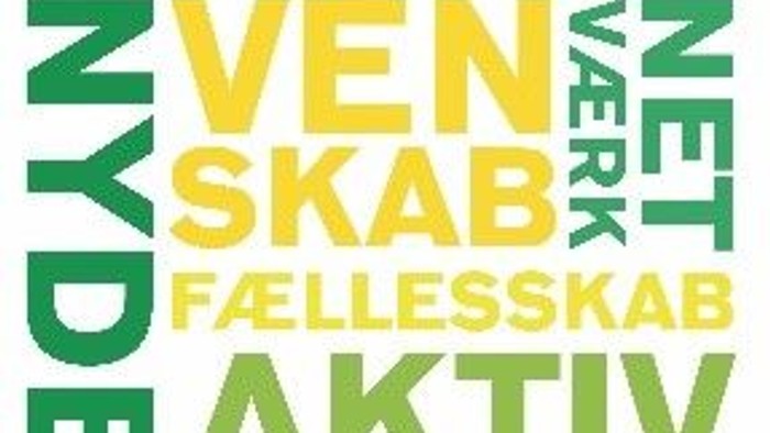 Billedet viser ord som beskriver aktiviteter og steder i en café.