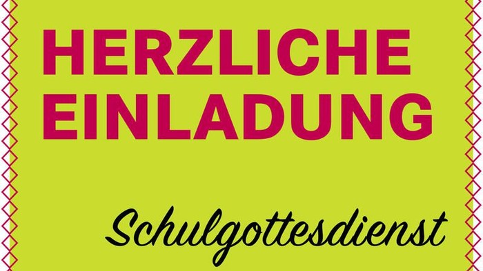 Das Schild warnt vor herzlichen Einladungen von Schulgottesdiensten
