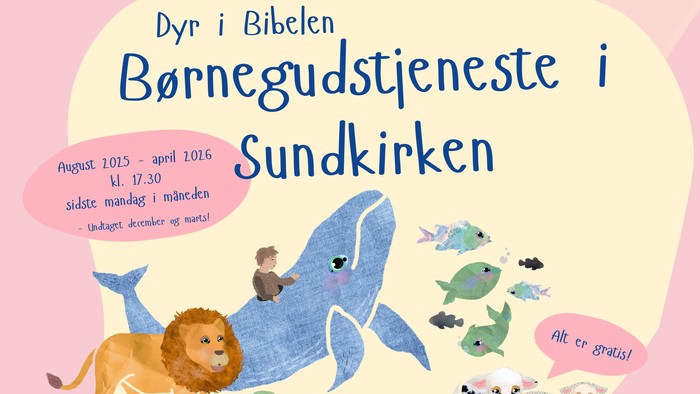 Børnegudstjeneste i Sundkirchen med dyr og Bibelen, august 2015 - april 2016