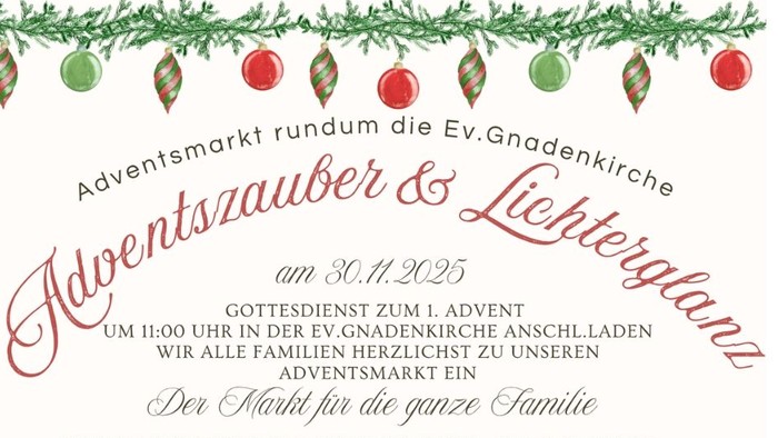 Flyer Adventszauber und Lichterglanz am 30.11.2025