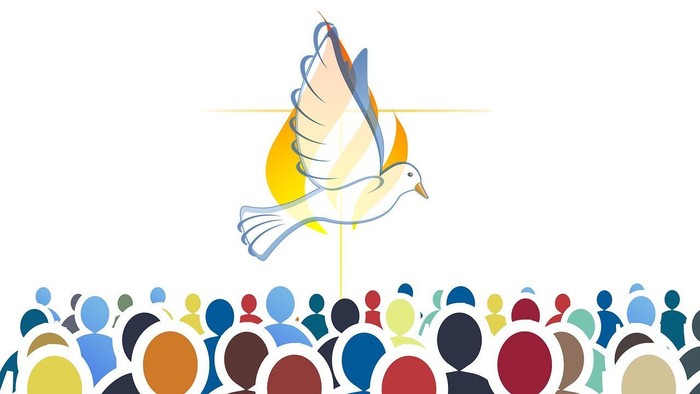 En dukkehåb flyver over en folkemængde under et lysende skjold