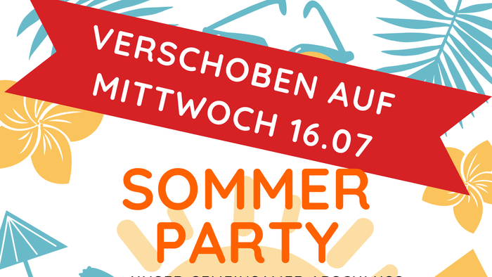 Plakat mit Einladung zur Sommerparty
