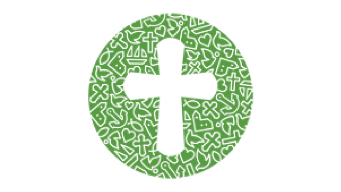 Et grønt kors i en sort og grøn cirkel.